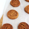 Freshly baked Gluten Free Butter cookies on a baking sheet with parchment paper